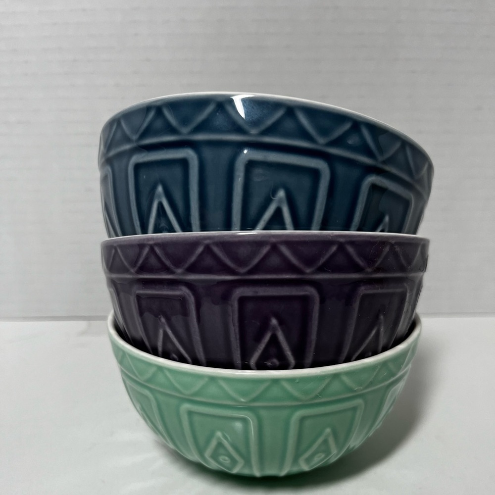 Trudeau Bowls 3-piece soup/salad/condiment porcelain